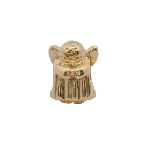 Pandora Retired Solid 14kt Yellow Gold Angel of Hope Bead Spacer Charm - Picture 2 of 6